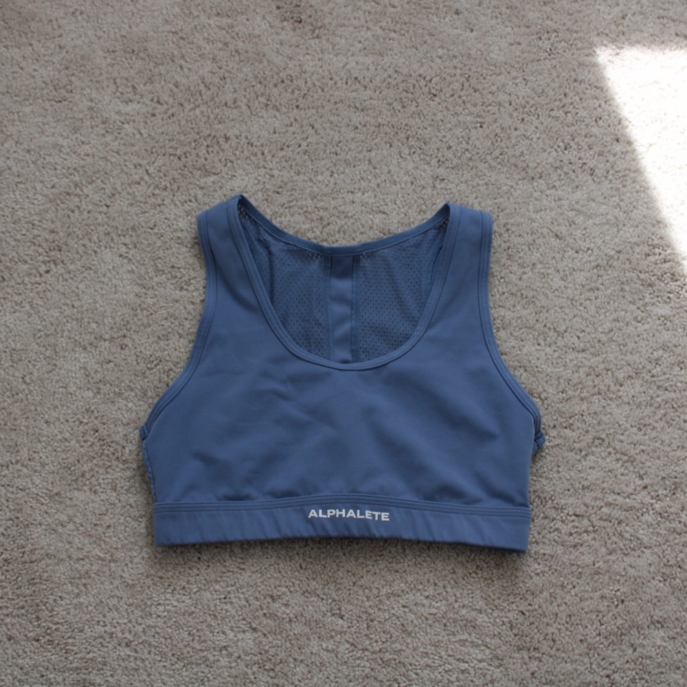 Alphalete light blue sports bra